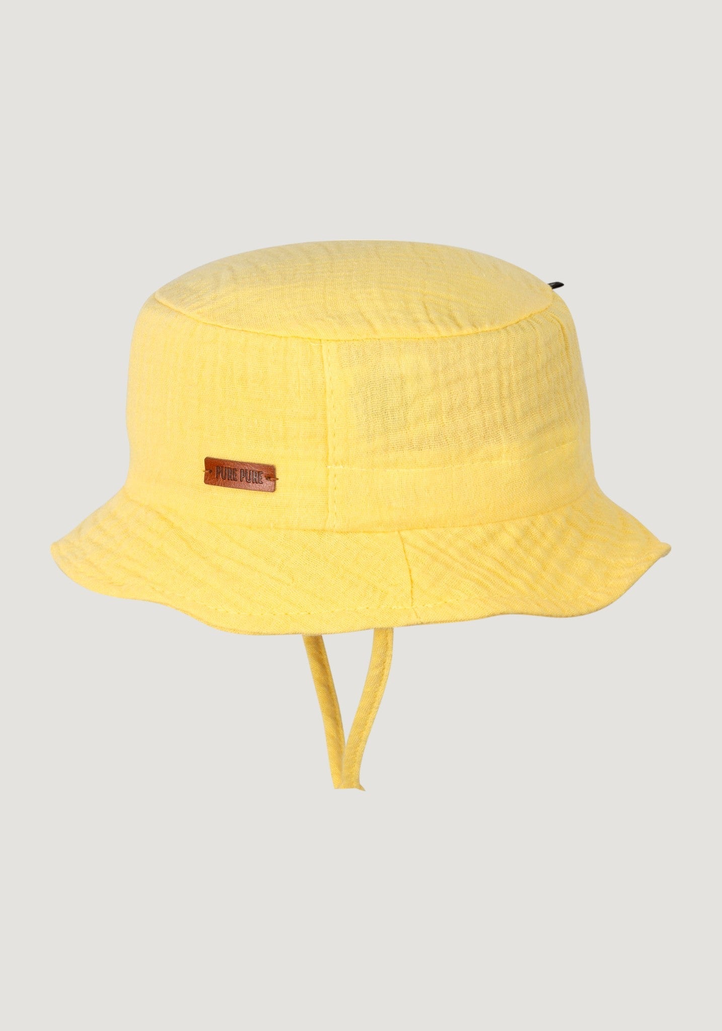 Pălărie bucket din muselină dublă de bumbac - Banana Cream Pure Pure HipHip.ro