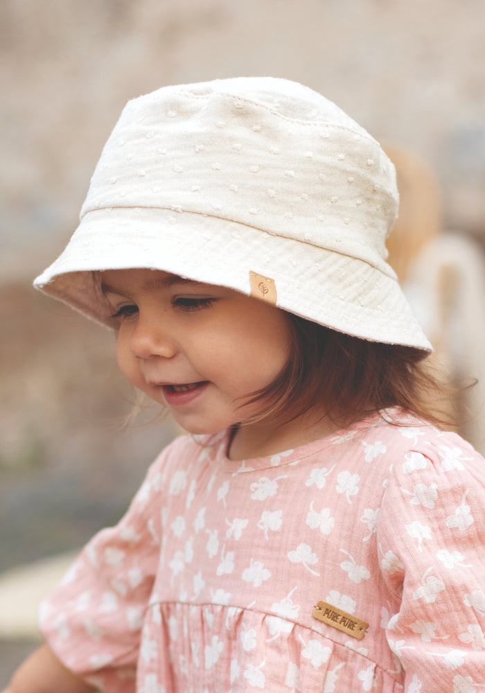 Pălărie bucket muselină dublă din bumbac - Oat