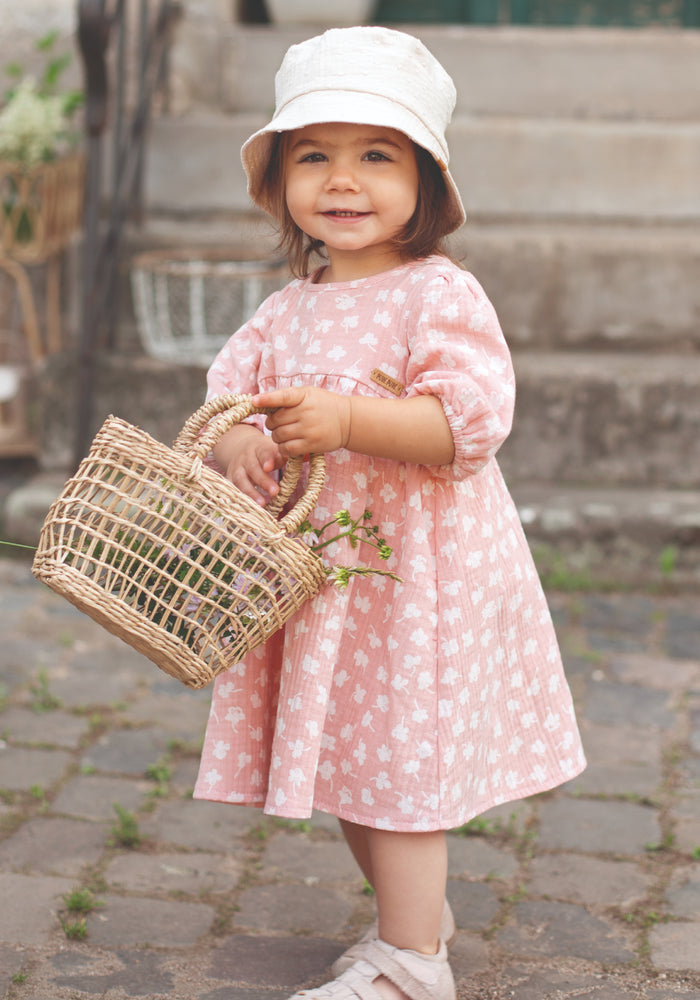 Rochie muselină dublă din bumbac - Candy Natur