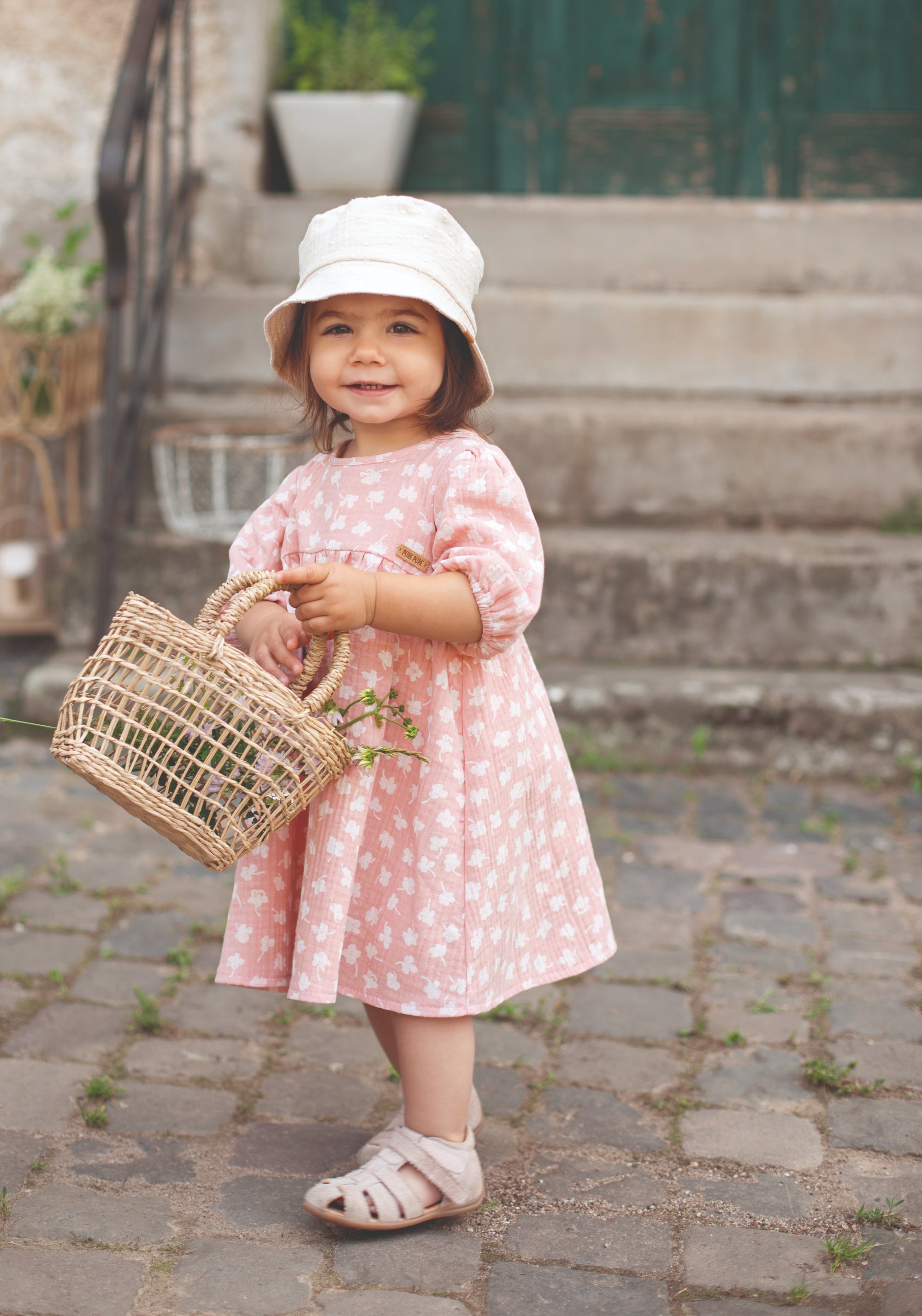 Rochie muselină dublă din bumbac - Candy Natur