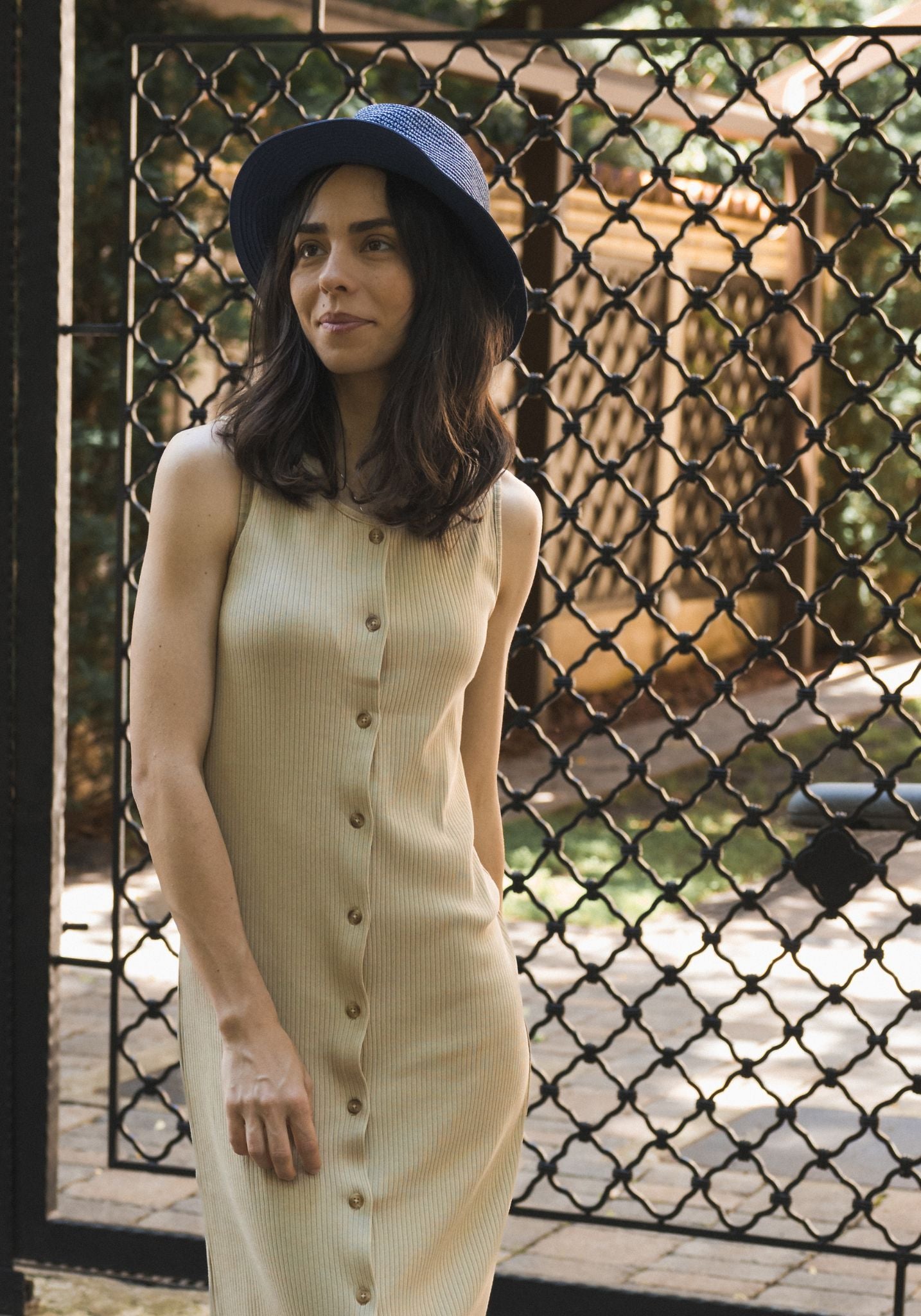 Rochie rib femei din bumbac - Iris Olive Gray