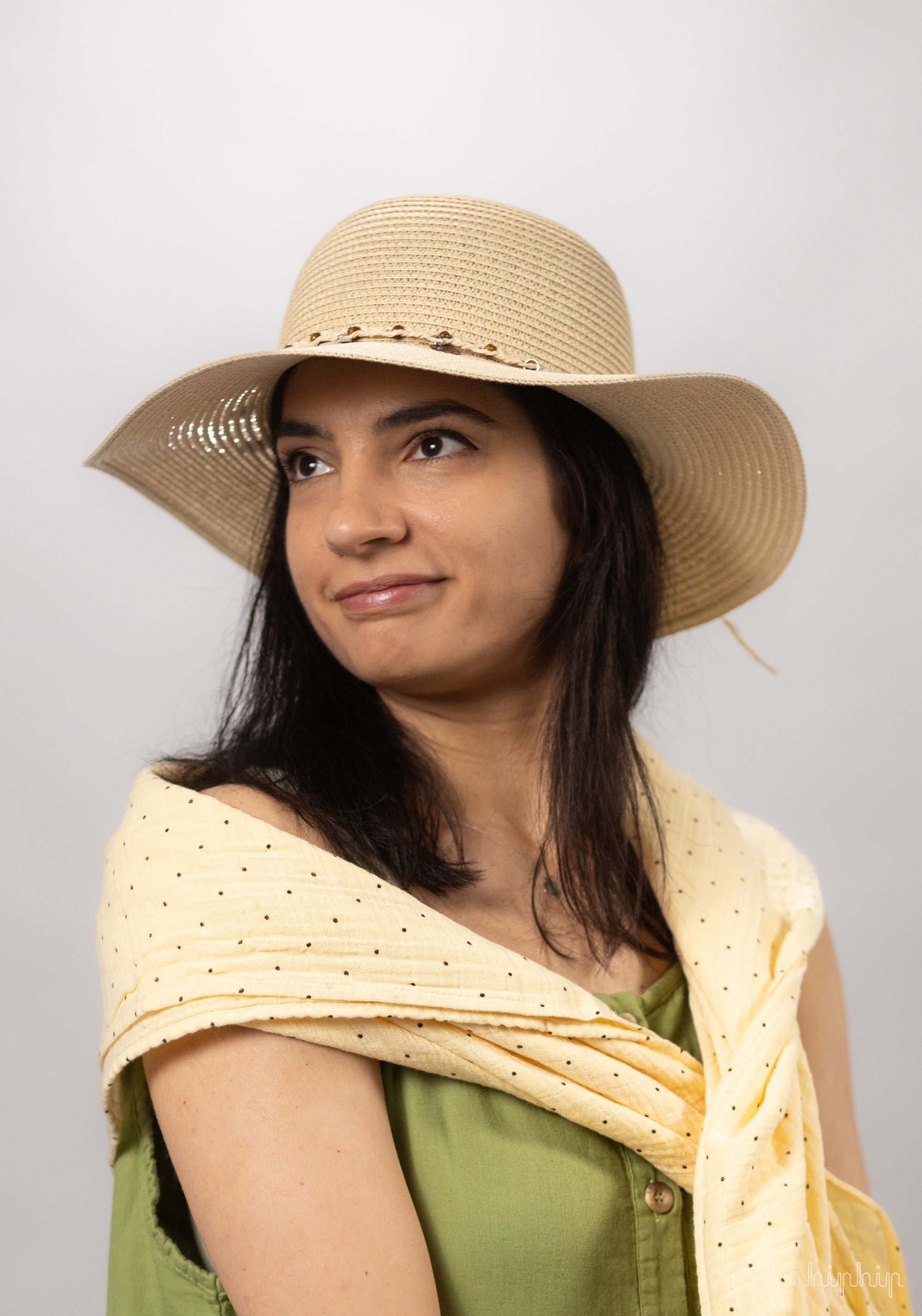 Eșarfă femei din muselină de bumbac - Sesame Points Double Cream