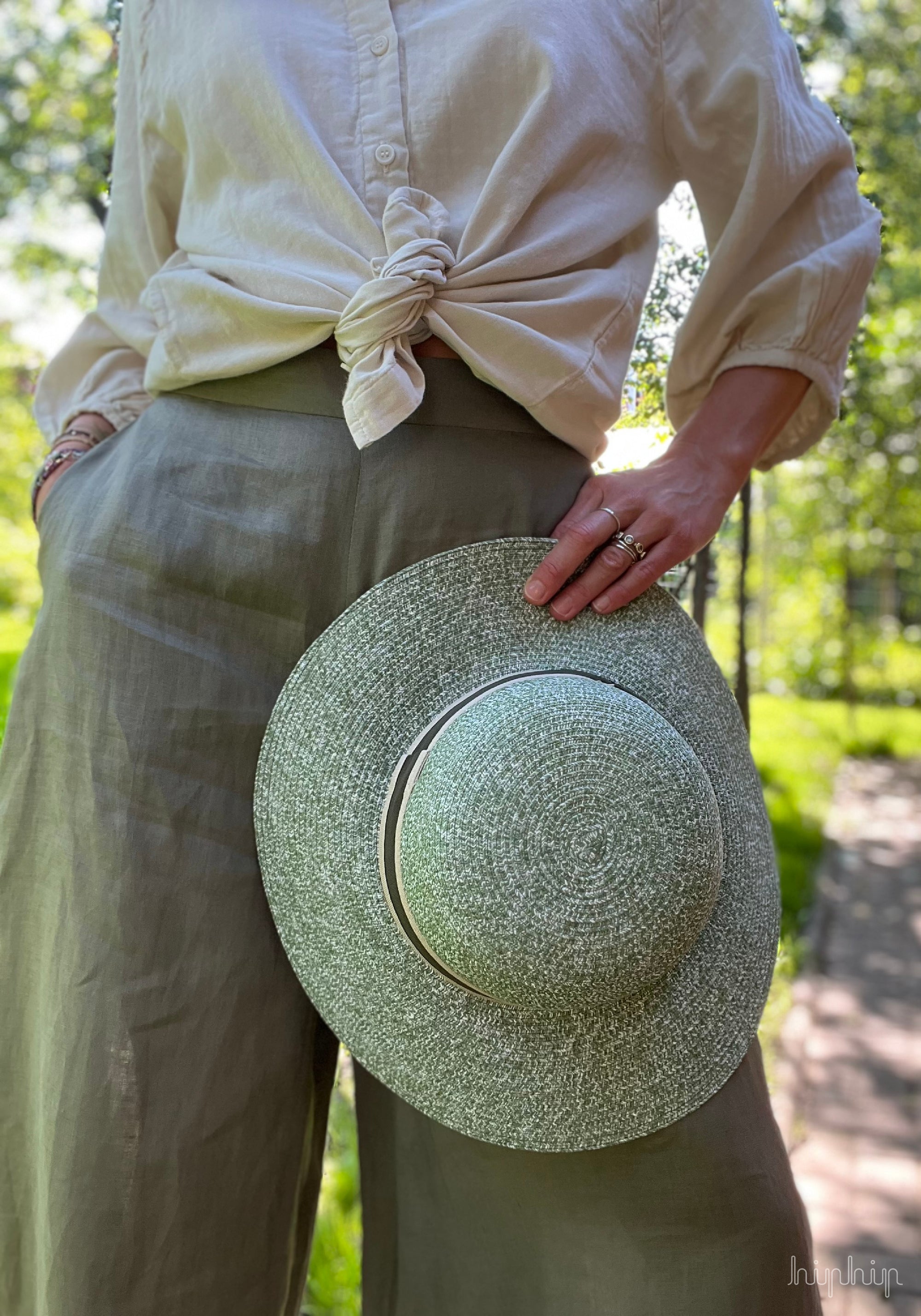 Pălărie femei din paie - Green