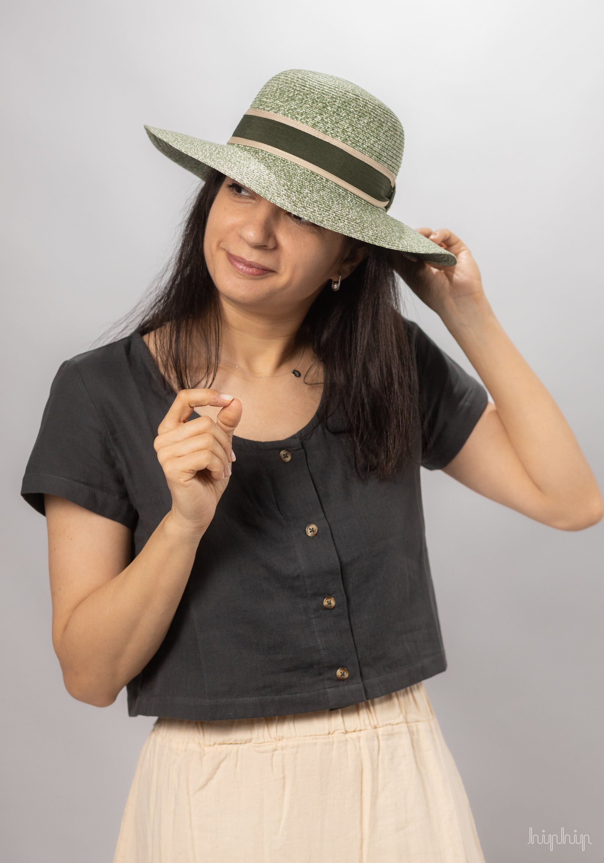 Pălărie femei din paie - Green