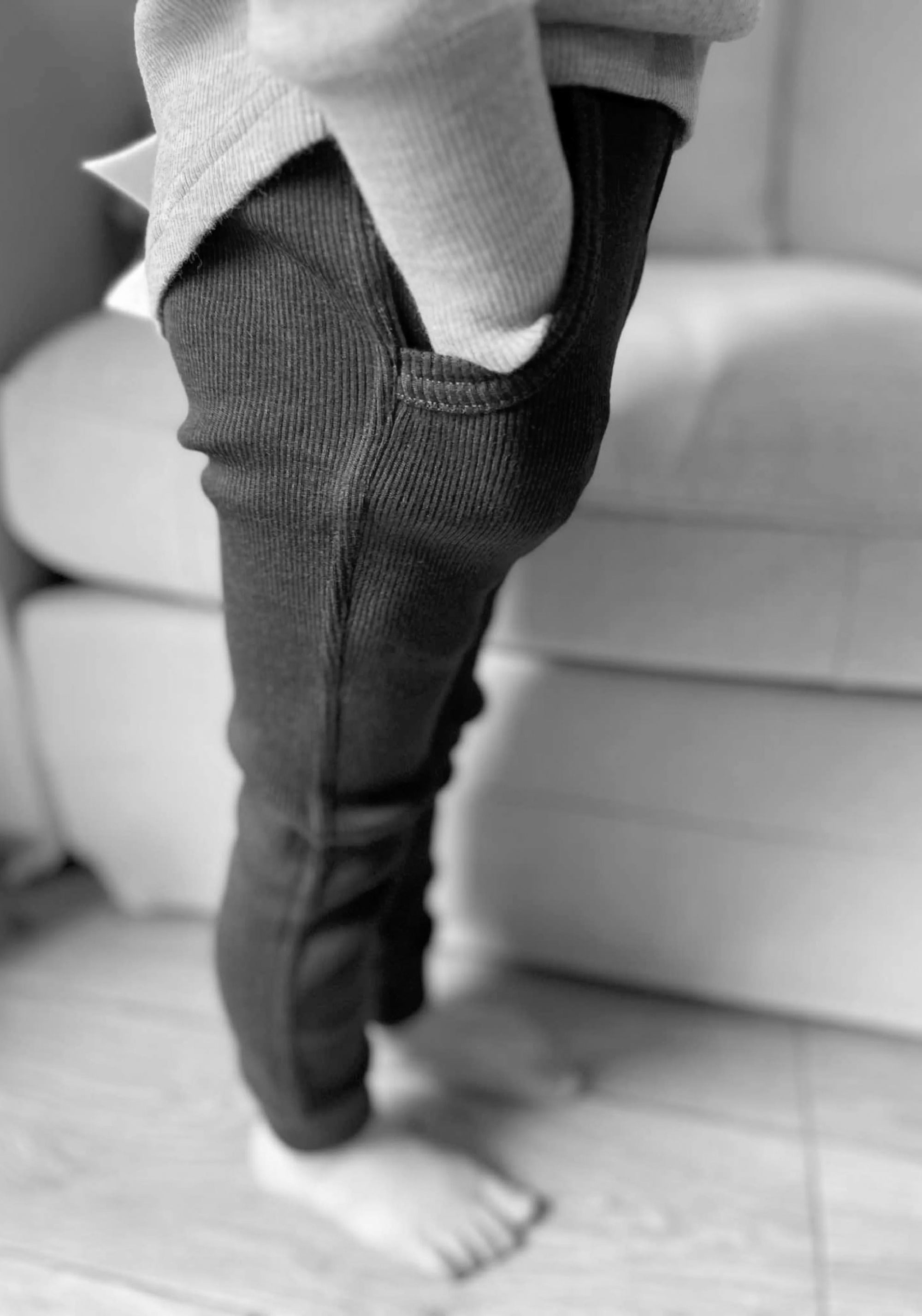 Pantaloni baggy din lână merinos - Joggers Classic Blue