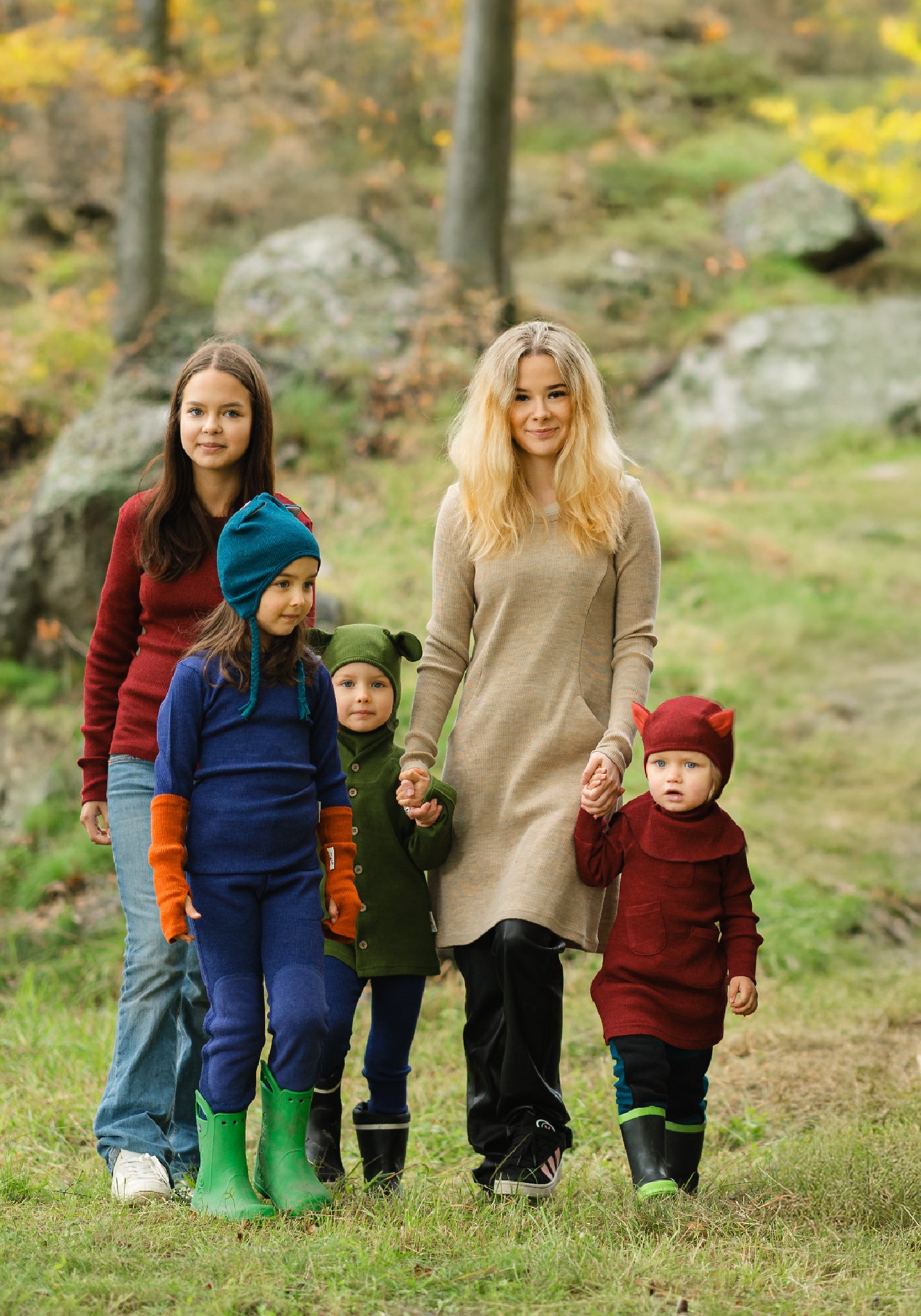 Pantaloni baggy din lână merinos - Joggers Twilight Blue