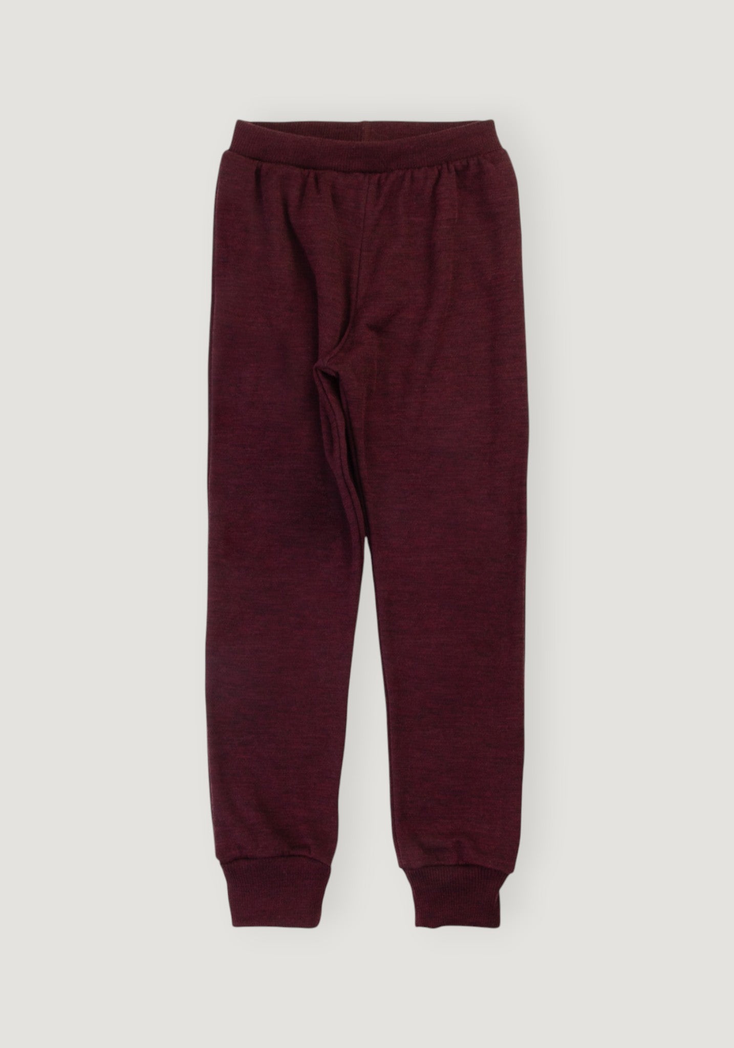 Pantaloni brushed din lână merinos - Aubergine