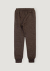 Pantaloni brushed din lână merinos - Brown Melange