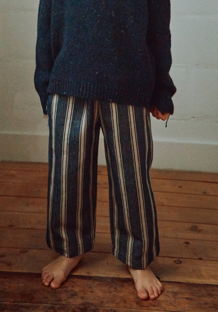 Pantaloni din canvas gros de bumbac - Pomelos Rayures Bleues