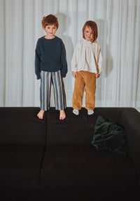 Pantaloni din canvas gros de bumbac - Pomelos Rayures Bleues