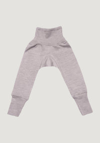 Pantaloni comozi seamless din lână merinos și mătase - Grey Melange Cosilana HipHip.ro