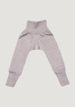 Pantaloni comozi seamless din lână merinos și mătase - Grey Melange Cosilana HipHip.ro