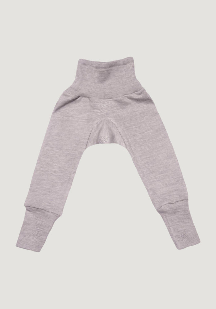 Pantaloni comozi seamless din lână merinos și mătase - Grey Melange Cosilana HipHip.ro