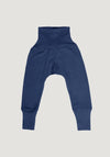 Pantaloni comozi seamless din lână merinos și mătase - Blue Cosilana HipHip.ro