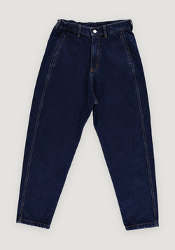 Pantaloni denim femei din bumbac - Carotte Denim Blue Poudre Organic HipHip.ro