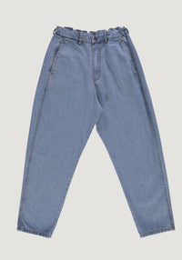 Pantaloni denim femei din bumbac - Carotte Denim Light Blue Poudre Organic HipHip.ro