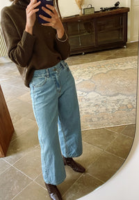 Blugi femei din bumbac - Bergenie Ankle Light Blue Poudre Organic HipHip.ro