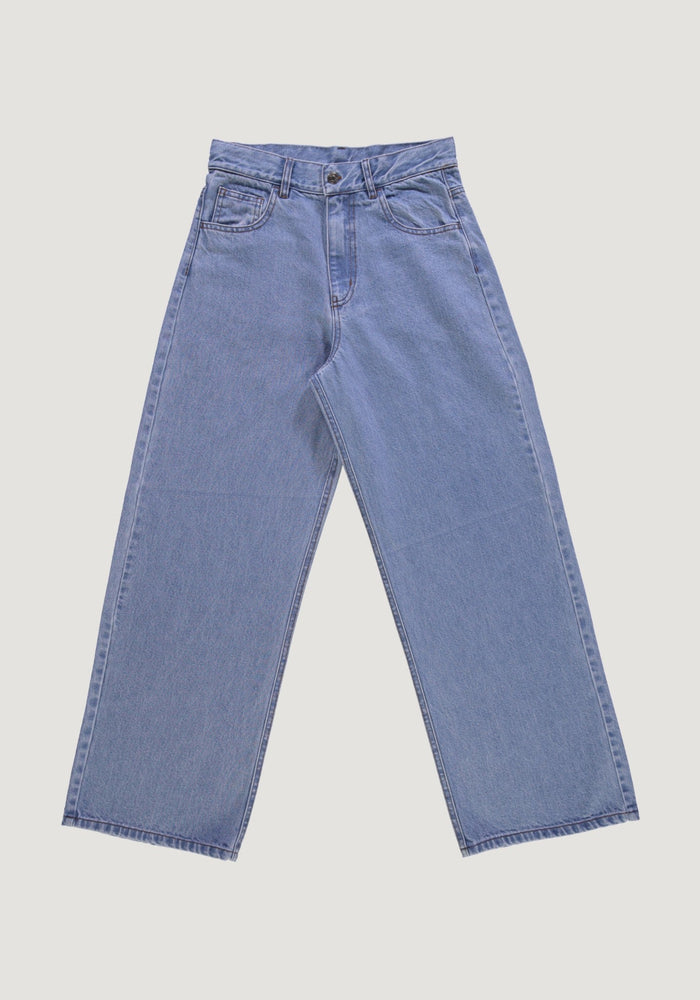 Blugi femei din bumbac - Bergenie Ankle Light Blue Poudre Organic HipHip.ro