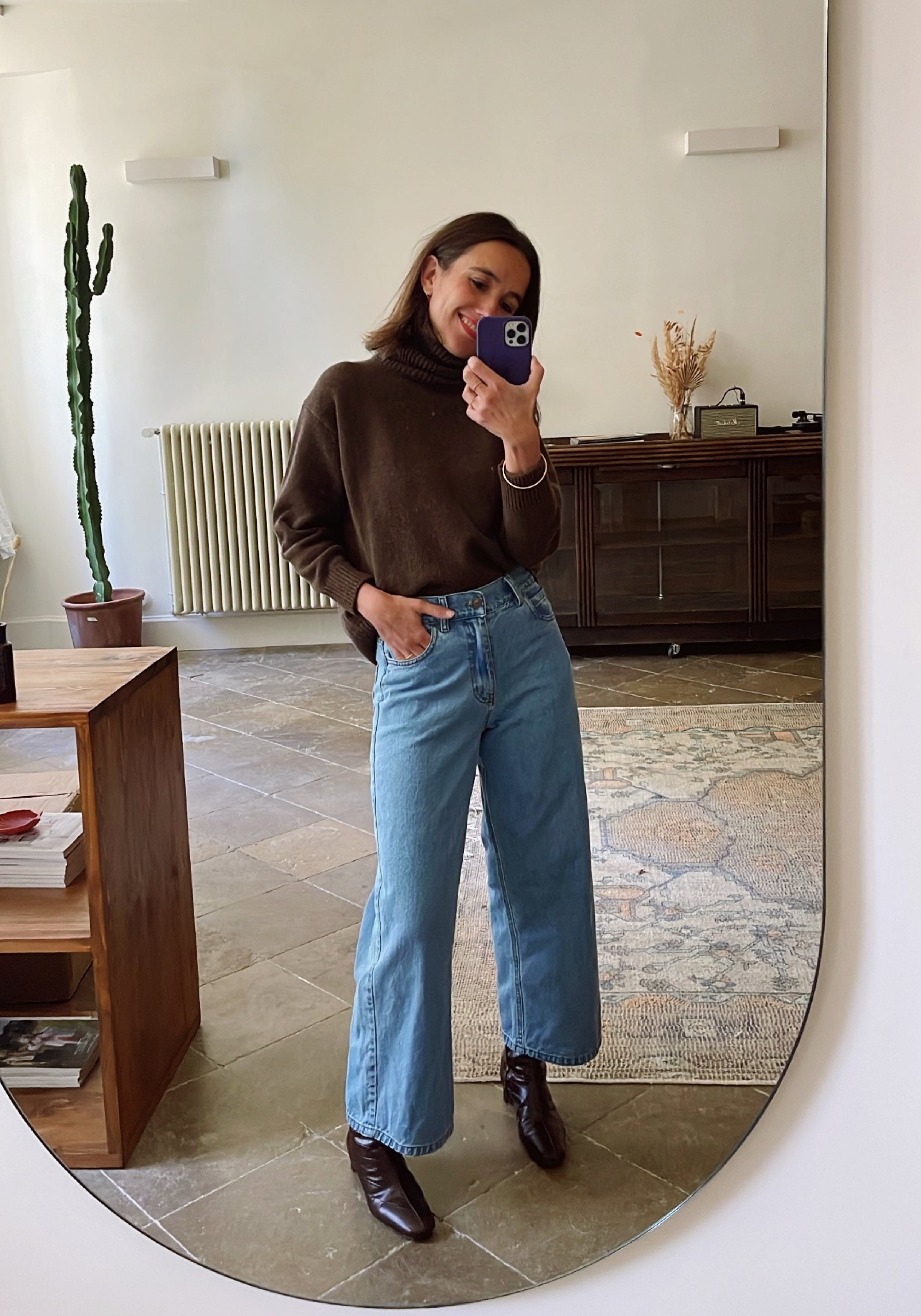 Blugi femei din bumbac - Bergenie Ankle Light Blue Poudre Organic HipHip.ro