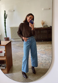 Blugi femei din bumbac - Bergenie Ankle Light Blue Poudre Organic HipHip.ro