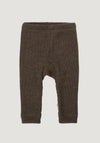 Pantaloni din lână merinos - Brown Melange