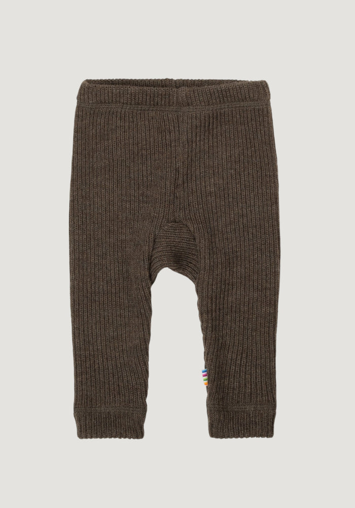 Pantaloni din lână merinos - Brown Melange