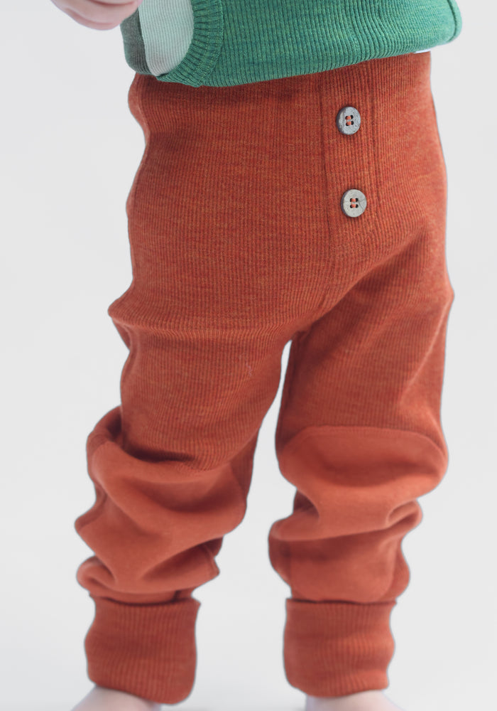 Pantaloni din lână merinos - Joggers Rich Amber