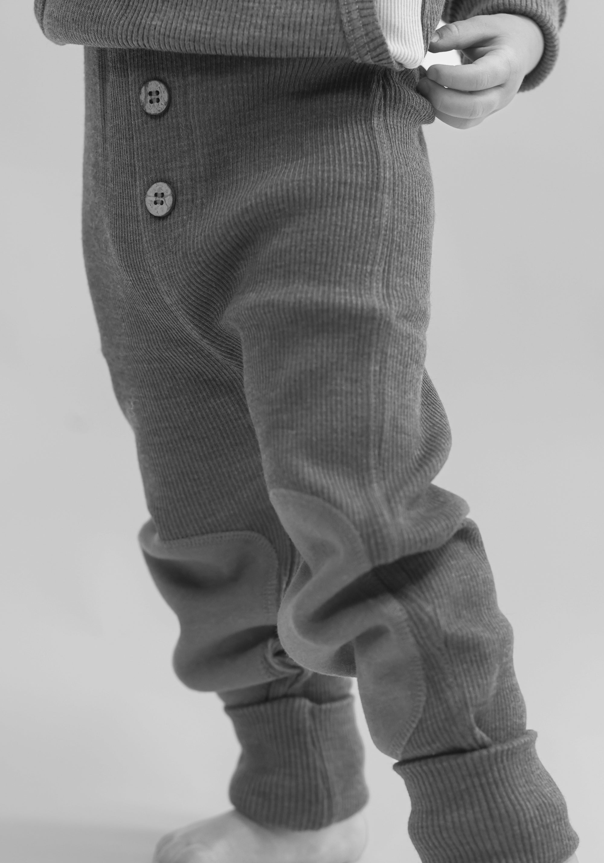 Pantaloni din lână merinos - Joggers Seabreeze Teal