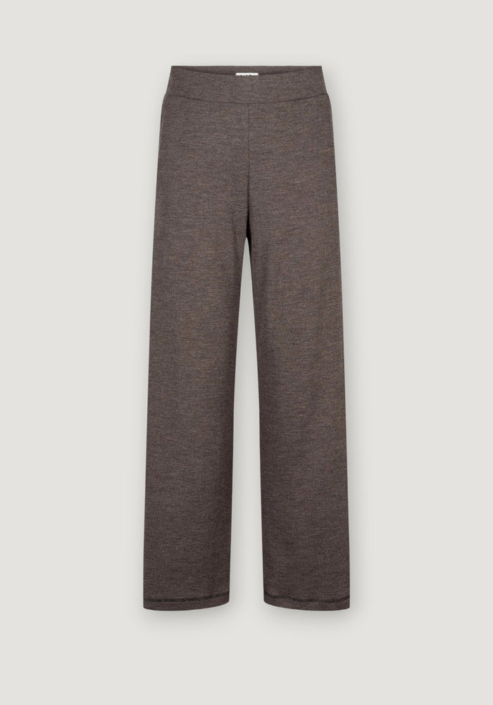 Pantaloni din lână merinos - Karla Mokka Melange