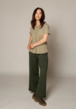 Pantaloni din lână merinos - Pine Melange