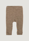 Pantaloni din lână merinos - Rib Beige Melange
