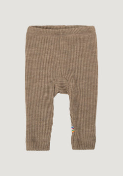 Pantaloni din lână merinos - Rib Beige Melange