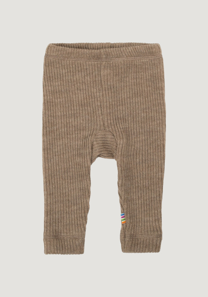 Pantaloni din lână merinos - Rib Beige Melange