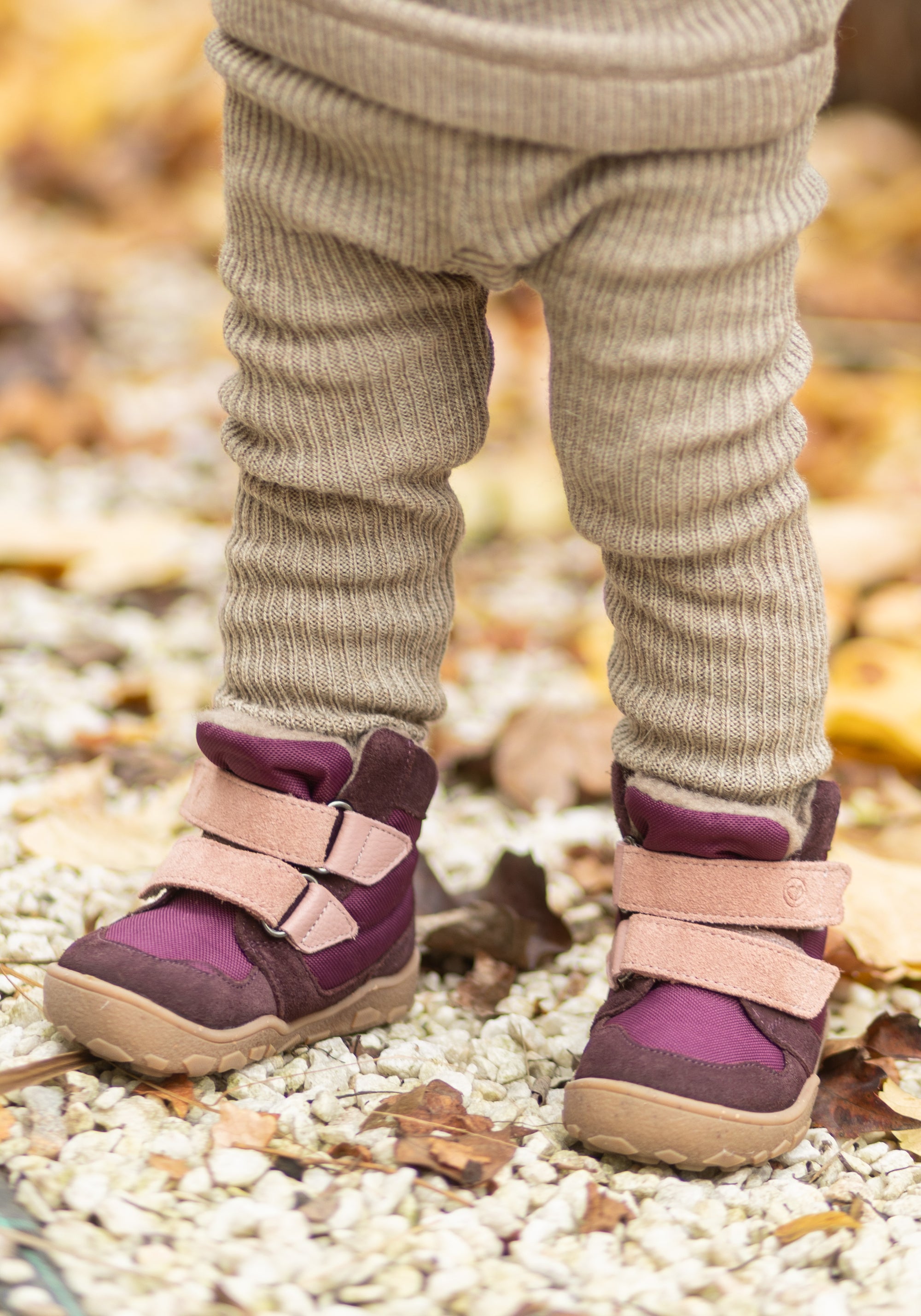Pantaloni din lână merinos - Rib Beige Melange