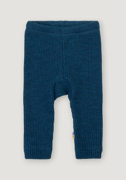 Pantaloni din lână merinos - Rib Blue