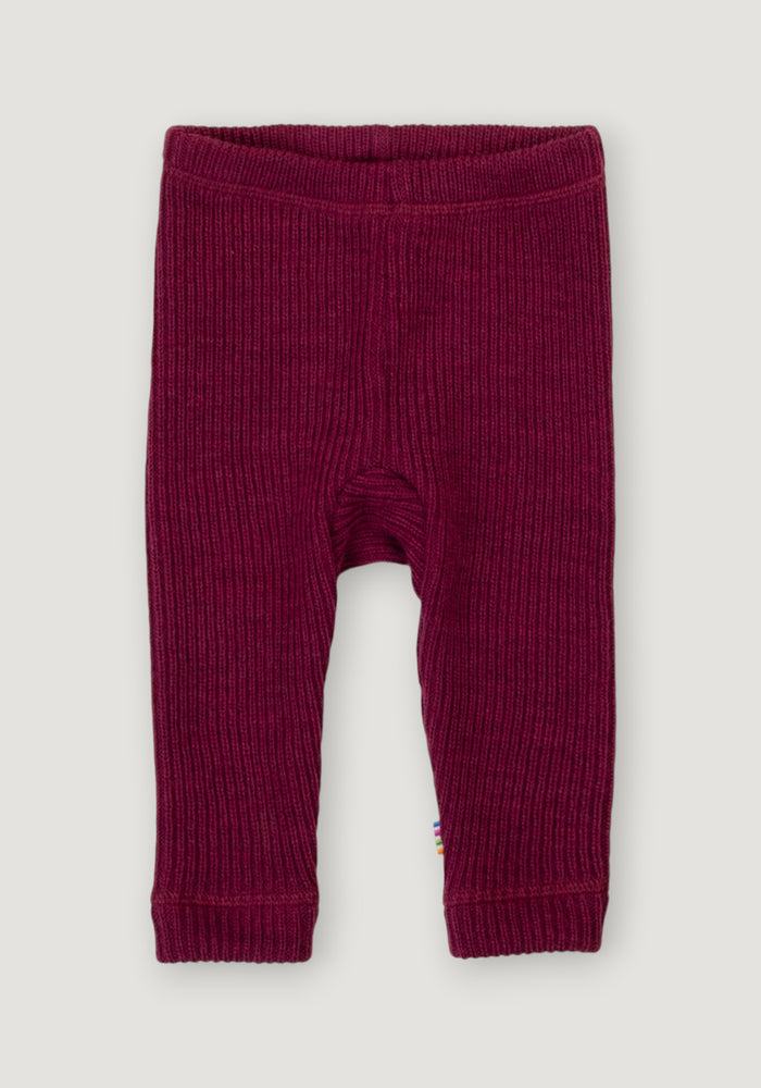 Pantaloni din lână merinos - Rib Pink