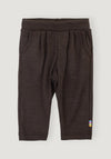 Pantaloni din lână merinos și mătase - Brown Melange