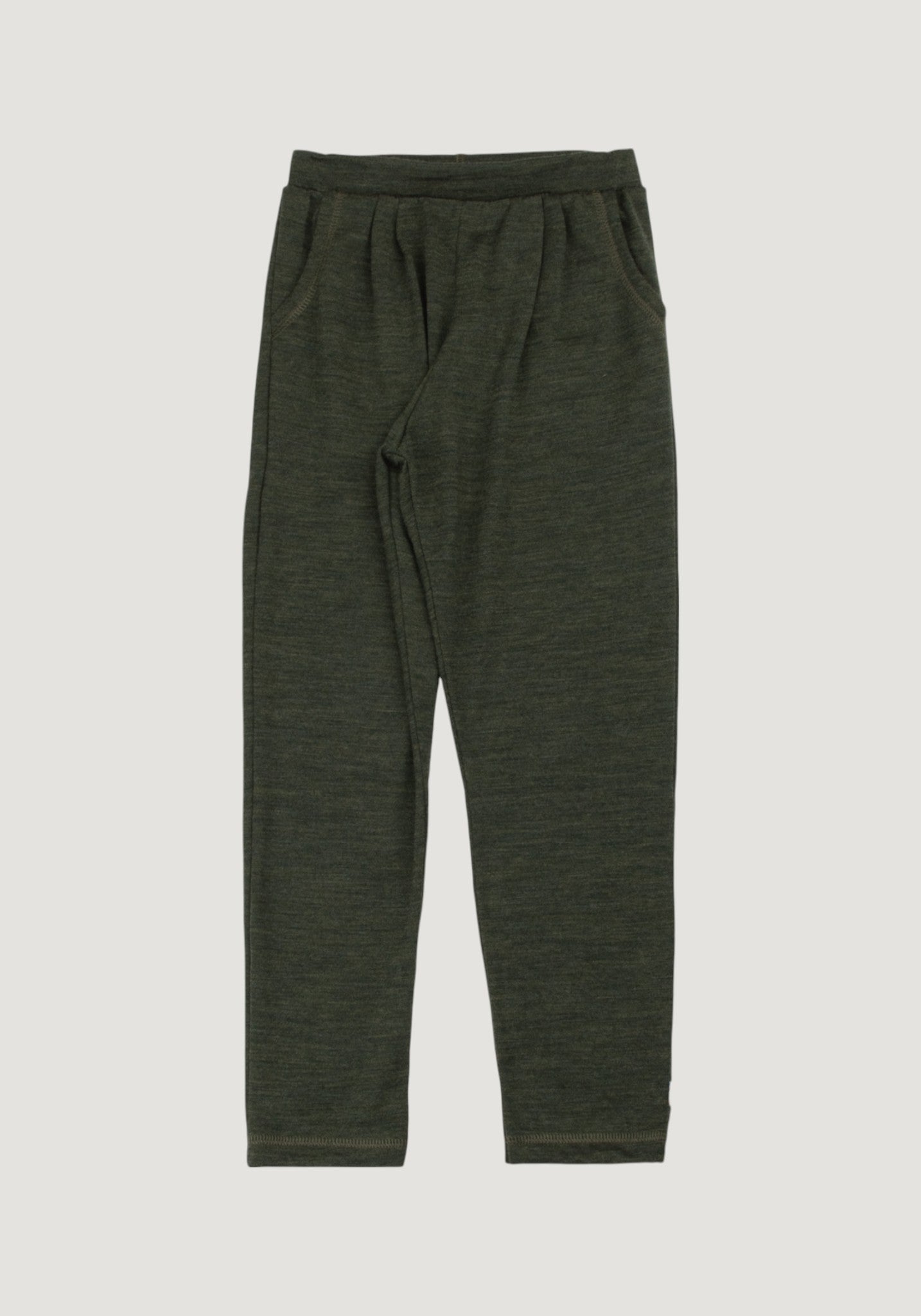 Pantaloni lână merinos - Single Wool Melange Moss Green