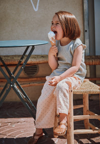 Pantaloni din muselină dublă de bumbac - Pomelos Points Bellini