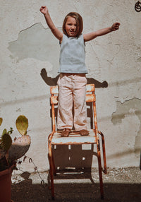 Pantaloni din muselină dublă de bumbac - Pomelos Points Bellini