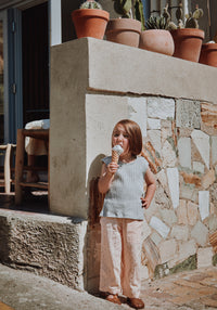 Pantaloni din muselină dublă de bumbac - Pomelos Points Bellini