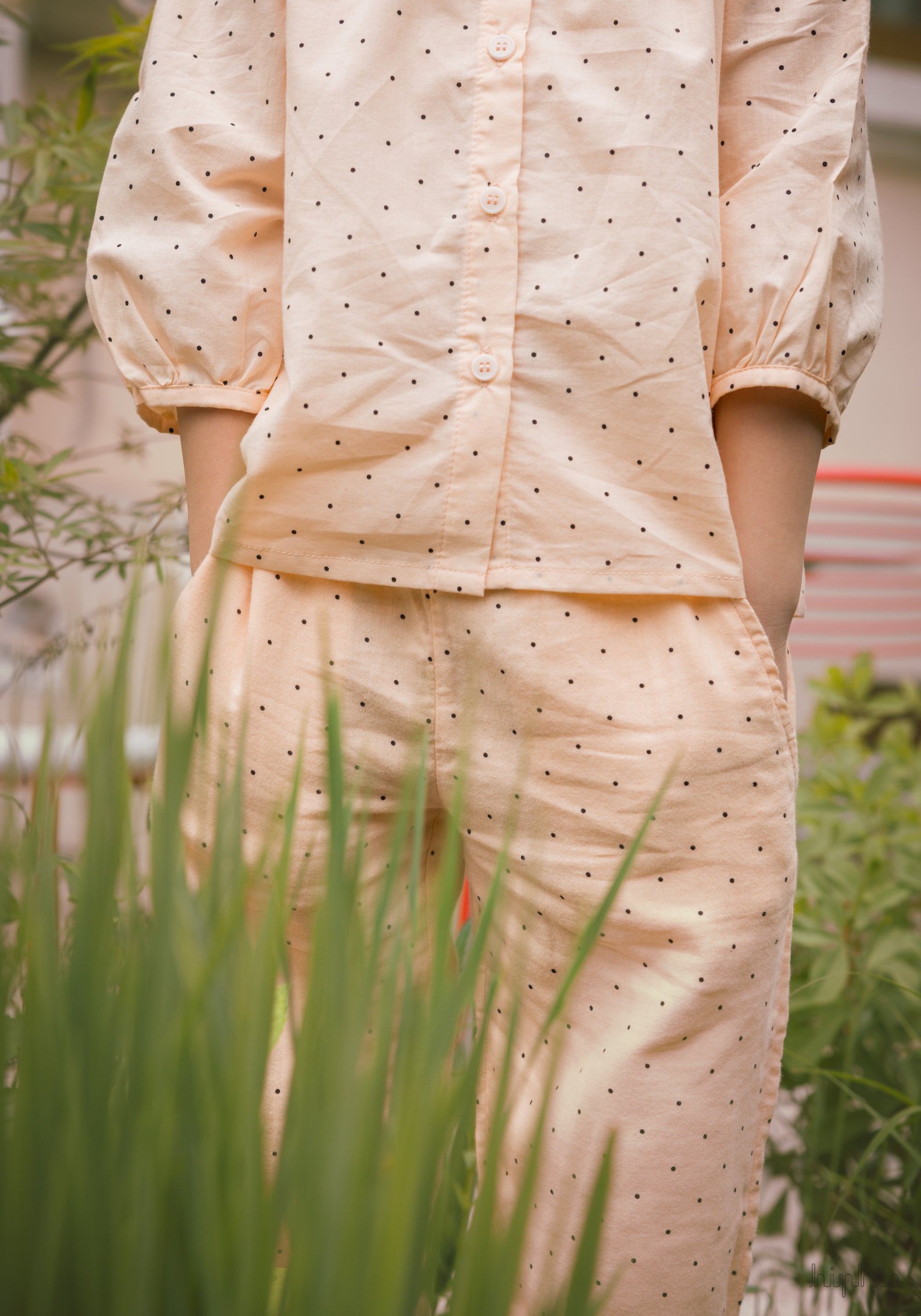 Cămașă din muselină dublă de bumbac - Pecan Points Bellini