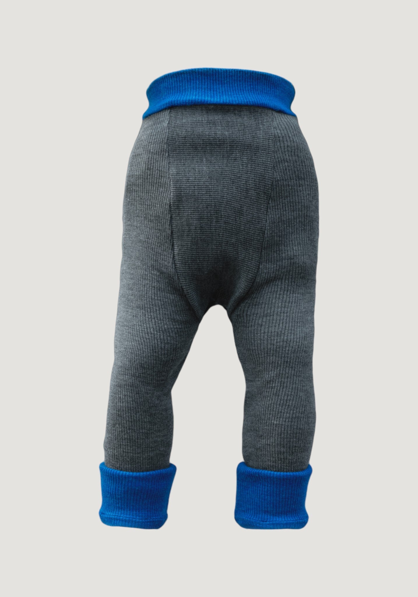 Pantaloni dublați din lână merinos - Classic Blue ManyMonths HipHip.ro