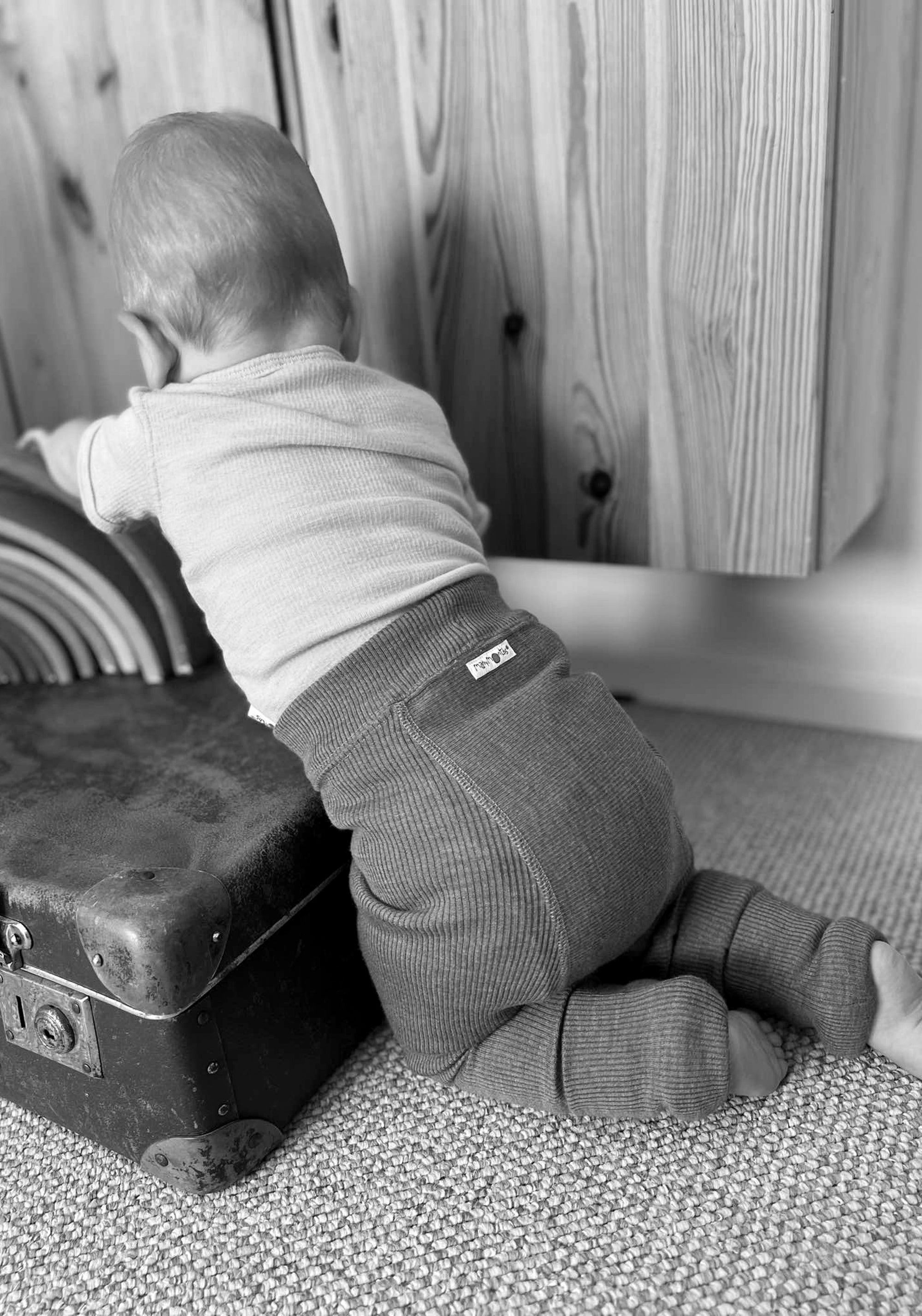 Pantaloni dublați din lână merinos - Classic Blue