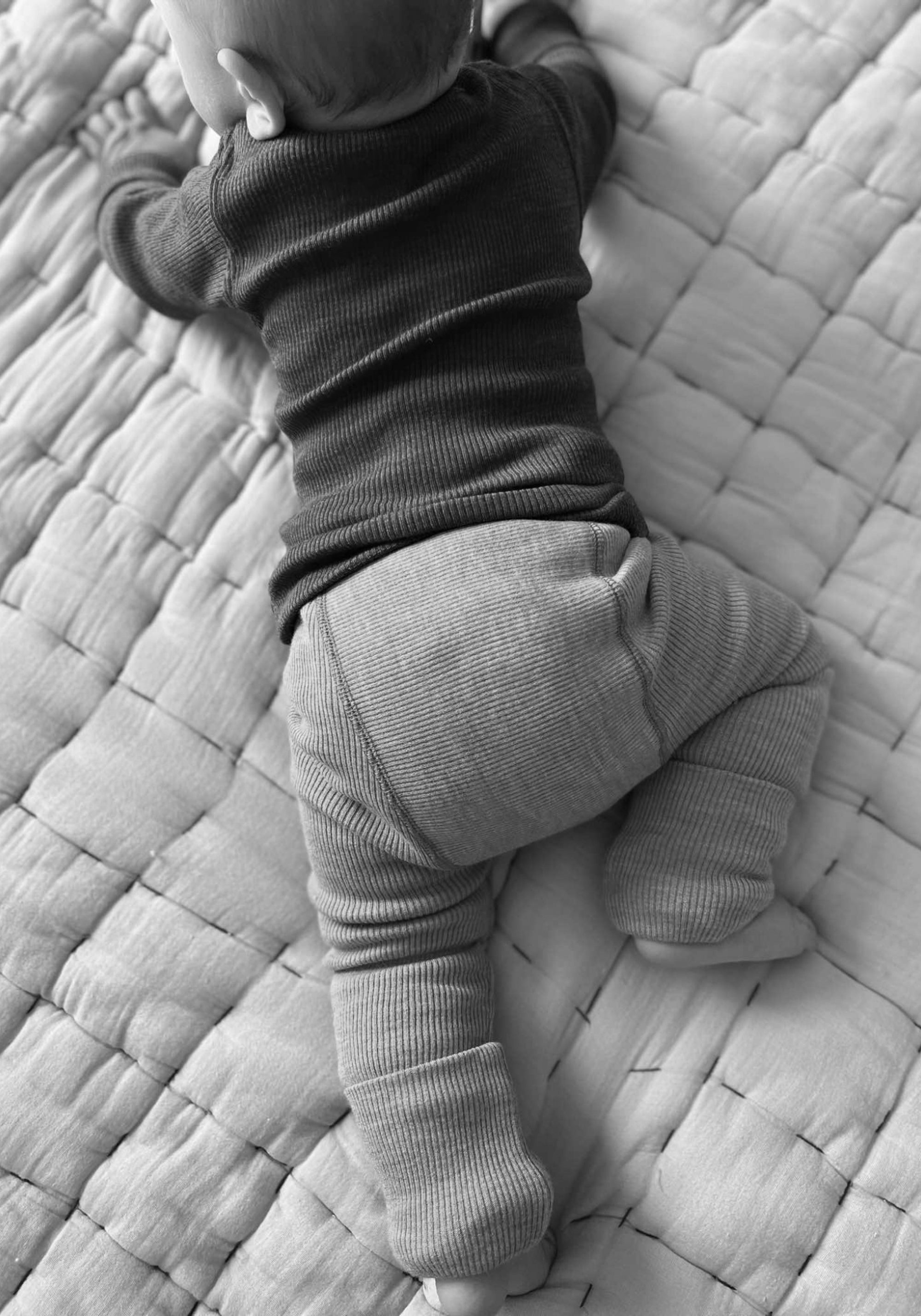 Pantaloni dublați din lână merinos - Classic Blue