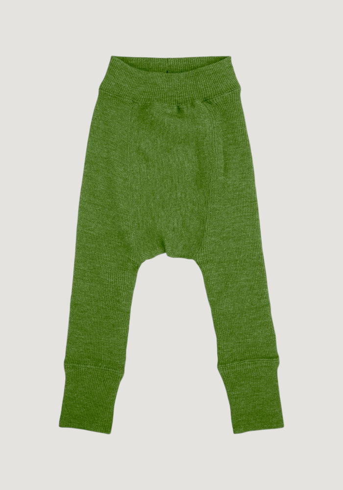 Pantaloni dublați din lână merinos - Garden Moss Green