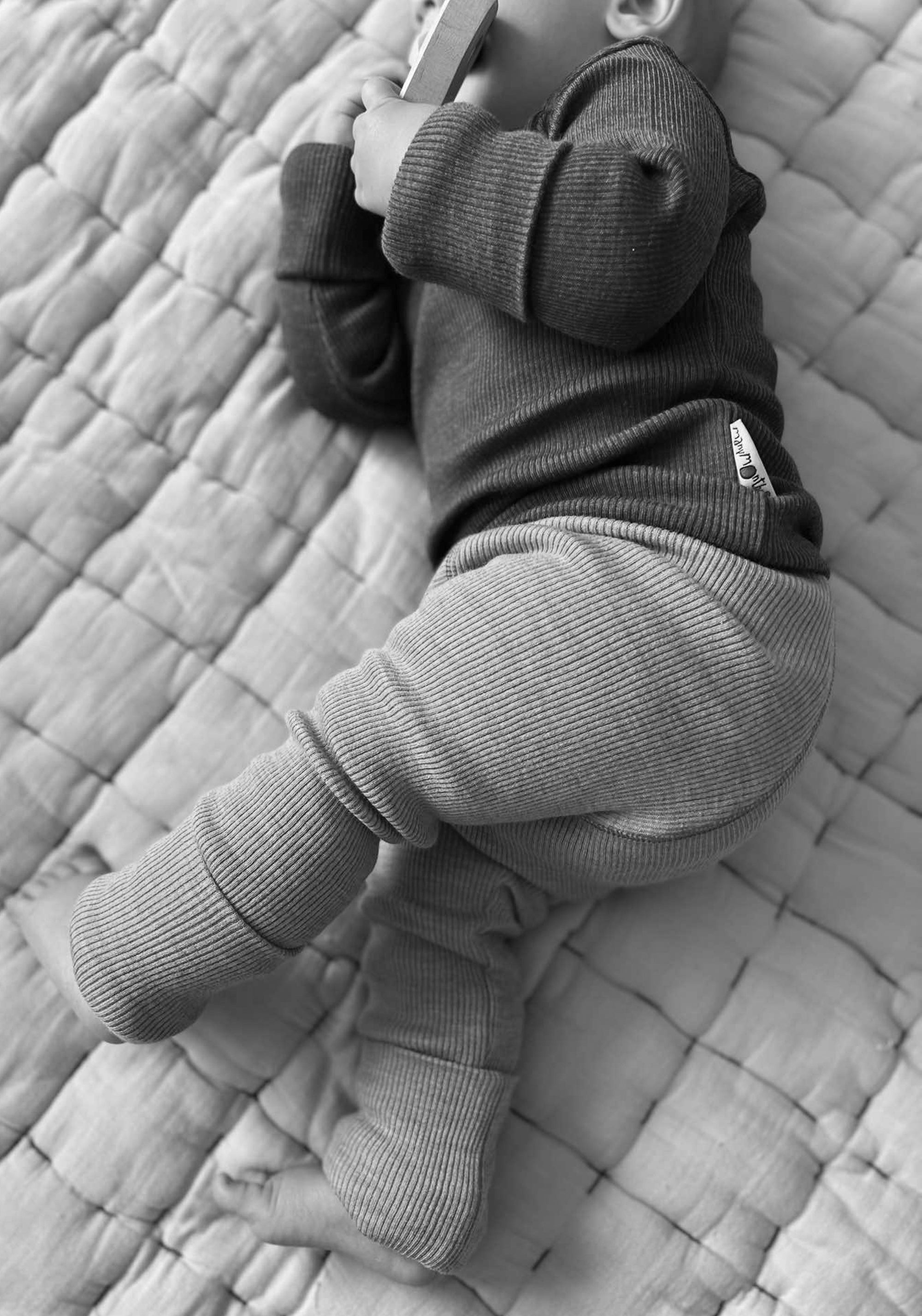 Pantaloni dublați din lână merinos - Twilight Blue