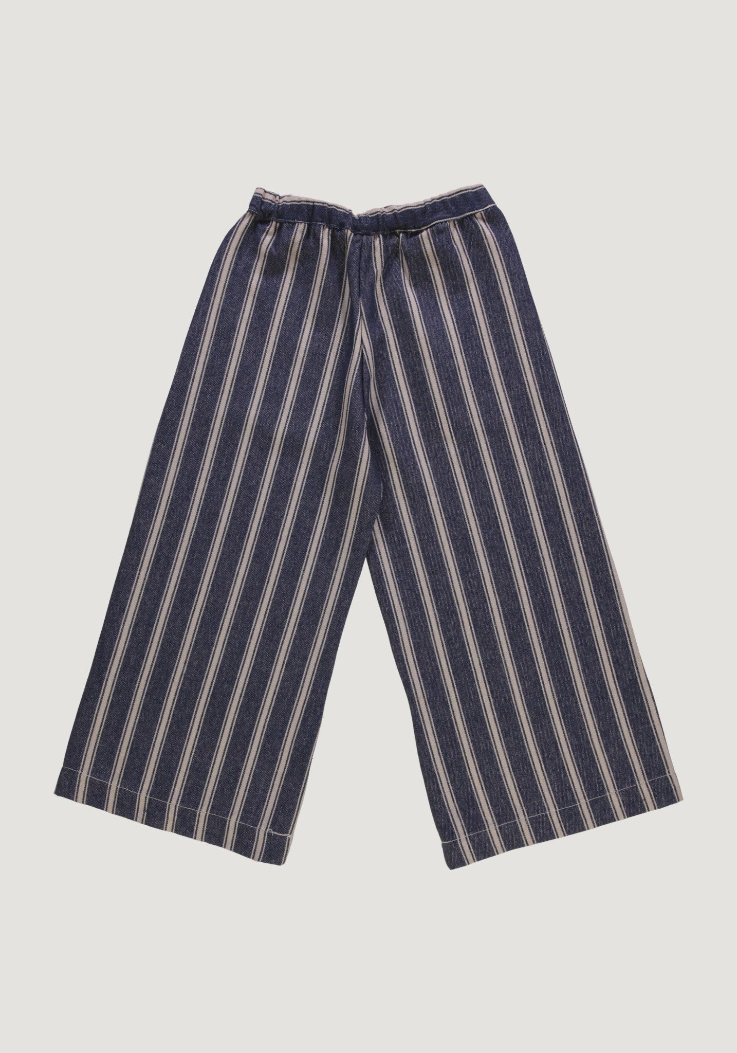 Pantaloni femei din canvas gros de bumbac - Santal Ankle Rayures Bleues