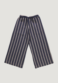 Pantaloni femei din canvas gros de bumbac - Santal Ankle Rayures Bleues