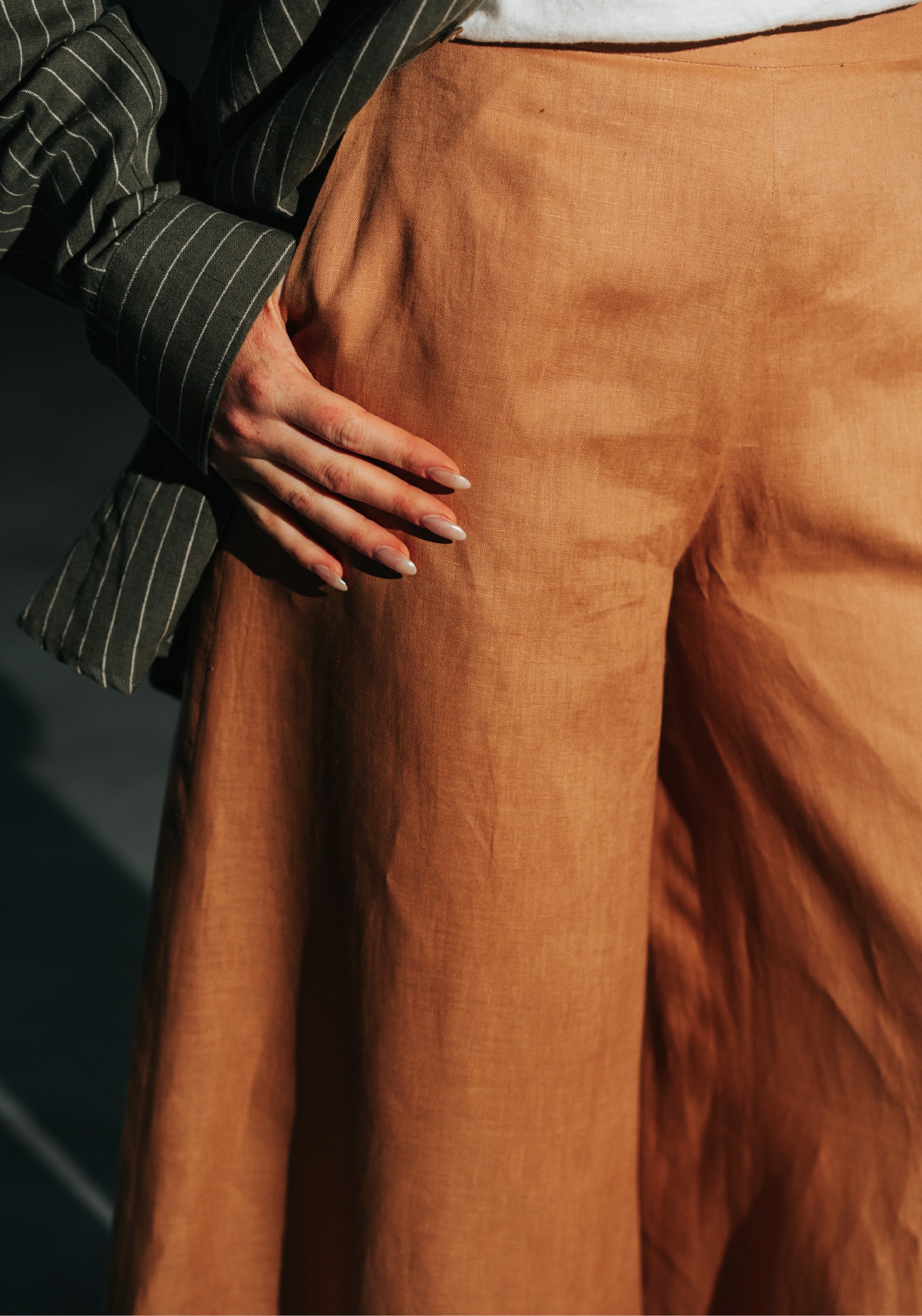 Pantaloni femei din in - Palazzo Cappuccino